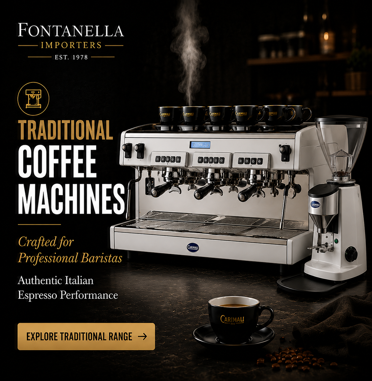 Home traditional coffee machines advertisement